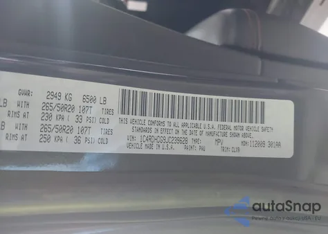 2018 Dodge Durango Gt Rwd z USA, uszkodzony, nr VIN 1C4RDHDG9JC239628